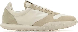 Jil Sander Two Tone Fabric And Suede Sneakers