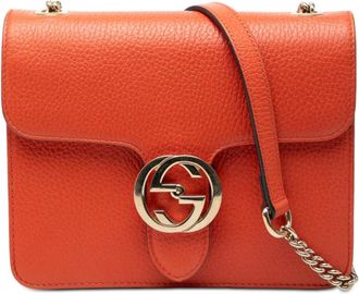Gucci Pre-owned Shoulder Bags, female, Orange, Size: ONE SIZE Pre-owned Chain Shoulder Bag