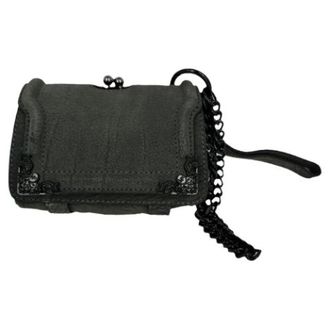 Alexander McQueen Pre-owned Chain Flap Shoulder Bag - Dames - Pre-owned - Grijs - Maat: ONE Size Leer