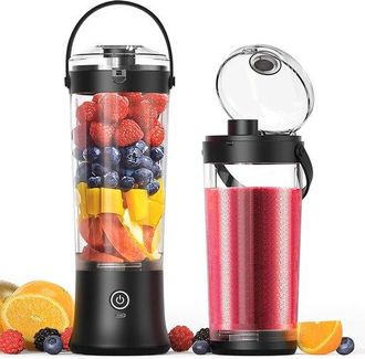 OEM Licuadora Port&aacute;til - Mini Extractor De Jugo - Prepara Bebidas Frescas - Potente Con 6 Cuchillas - Capacidad De 500 Ml - Negra