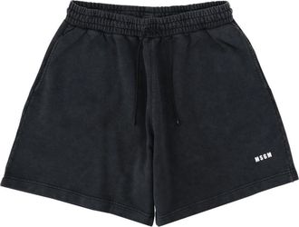 Msgm Relaxed Fit Lightly Washed Shorts