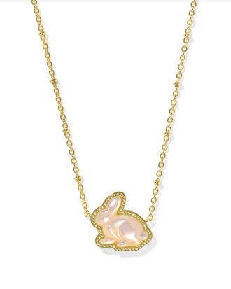 Kendra Scott Womens Bunny Short Pendant Necklace In Taupe Mother Of Pearl