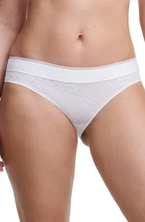 Chantelle Graphic Allure Bikini in White at Nordstrom, Size Xxl
