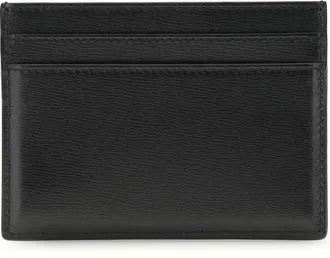 Saint Laurent Mens Tiny Cassandre Card Holder Black Calf Leather Bos Taurus Wallet