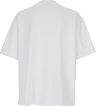 Maison Kitsun&eacute; Mens T-Shirt Logo Lettering White Cotton T-Shirts And Polos