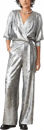 Suncoo Jake Wide Leg Pants In Argent