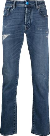 Jacob Cohen ripped straight-leg jeans - men - Polyester/Cotton/Spandex/Elastane - 31 - Blue