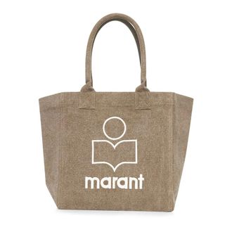 Isabel Marant Small Yenky Tas - Dames - Tassen - Beige - Maat: ONE Size Katoen
