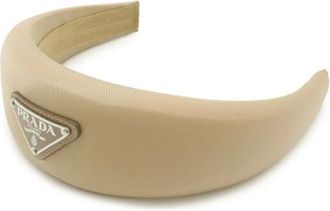 Prada Pre-owned Accessories, female, Beige, Size: ONE SIZE Pre-owned Nylon Hair Accessory