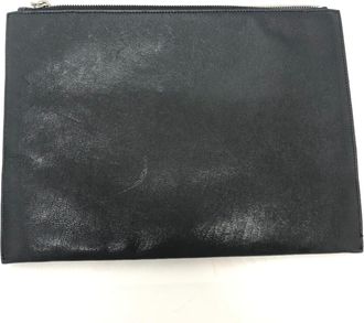 Saint Laurent Black Leather Clutch Bag (Pre-Owned)