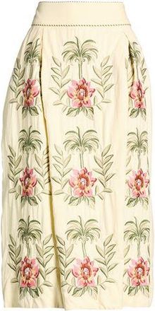 Farm Rio TROPICAL FLOWER EMBROIDERED SAND MAXI SKIRT
