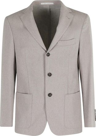 Eleventy Zand Wol Kasjmier Blazer - Heren - Blazers - Grijs - M - Wol - Jassen