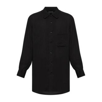 Yohji Yamamoto Casual Shirts, male, Black, Size: XL Shirt with pocket