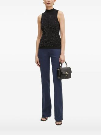 Guess Co embellished mock-neck top - Black