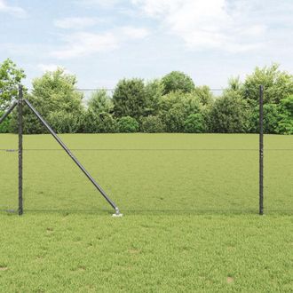 Berkfield Home Fencing Set Set of 2 Grey Metal, Plastic 25 x 1.2 m Durable
