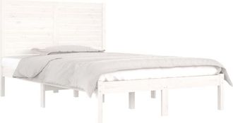 vidaXL Estructura De Cama De Madera Maciza Blanca 135x190 Cm Vidaxl