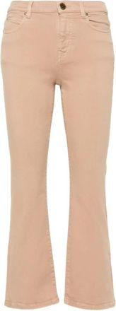 Pinko Cropped broek - Dames - Vrijetijds broeken - Beige - W31 - Katoen - Broeken