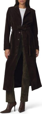 Joe's Faux Suede Long Coat in Dark Chocolate at Nordstrom, Size X-Small