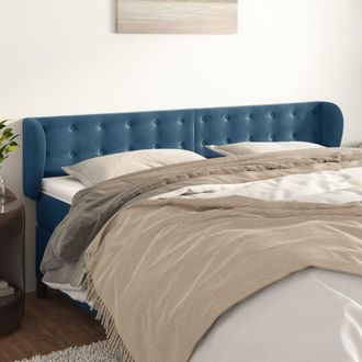 vidaXL Cabecero De Terciopelo Azul Oscuro 203x23x78/88 Cm Vidaxl