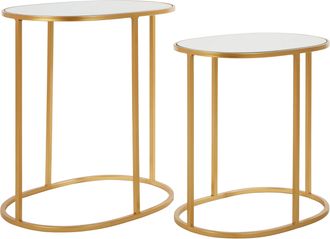 Premier Housewares Avantis Set Of 2 Oval Side Tables