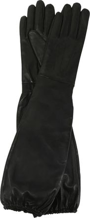 Kazar Exclusieve lange buff handschoen - Dames - Handschoenen - Zwart - S - Leer - Accessoires