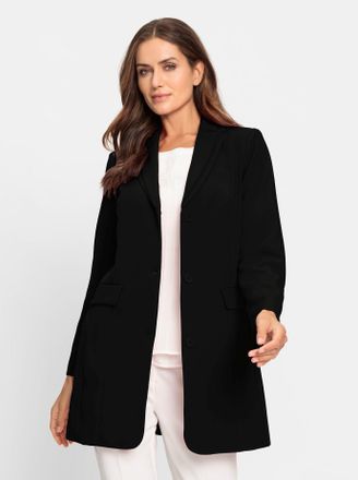 Heine Longblazer HEINE Longblazer, Damen, Gr. 34, schwarz, 95% Polyester, 5% Elasthan, Blazer Longblazer
