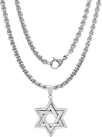 HMY Jewelry Stainless Steel Star of David Pendant Necklace in Metallic at Nordstrom Rack