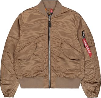 Alpha Industries Bomberjacke ALPHA INDUSTRIES CWU MA-1 Bomber NC Women, Damen, Gr. L/XL, grau (taupe), Obermaterial: 100% Nylon, Lining/F&uuml;llung: 100% Polyester, Jacken