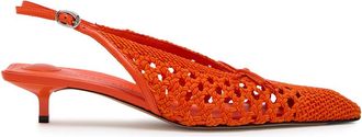 Jacquemus Les Slingbacks Cubisto 35 Leather Slingback Pumps - Orange
