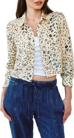 Bella Dahl Print Crop Shirt in Golden Meadow at Nordstrom, Size X-Small
