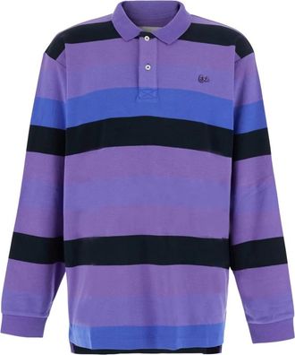 ERL Gestreept Rugby Longsleeve Knit - Heren - Polos - Paars - M - Katoen - Tops