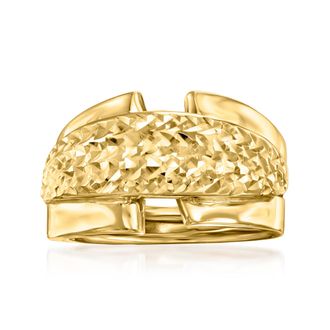 Ross-Simons Italian 14kt Yellow Gold Diamond-Cut and Polished Ring