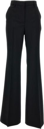 Sportmax Broeken, Dames, Zwart, M, Wol, Wide-fit Stretch Wool Broeken