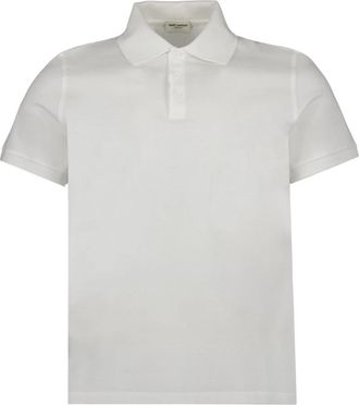 Saint Laurent Klassiek poloshirt - Heren - Polos - Wit - L - Katoen - Tops