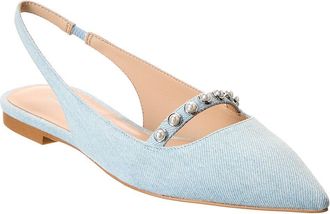 Stuart Weitzman Pearl Denim Slingback Flat