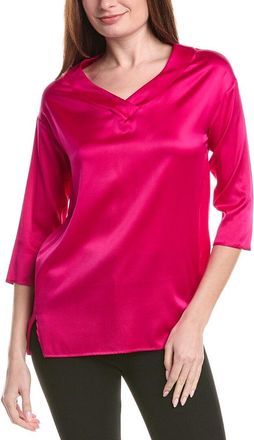 Fabiana Filippi Silk-Blend V-Neck 3/4 Sleeve Top