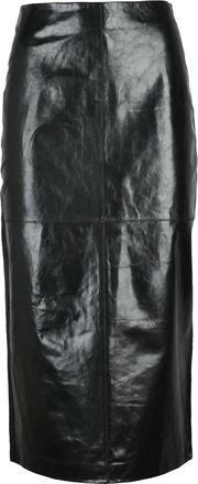 Sportmax Black Leather Womens Leather Skirt