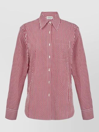 Parosh long sleeve striped shirt chest pocket