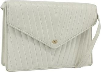 Valentino Pre-owned Cross Body Bags, female, White, Size: ONE SIZE Pre-owned Leather Cross Body Bag