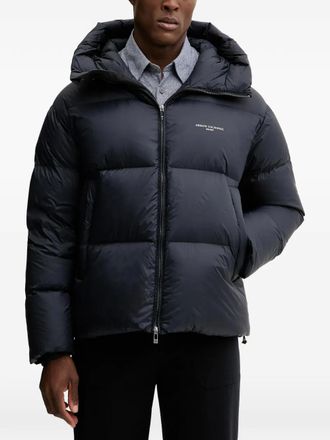 A|X Armani Exchange logo-print padded jacket - Black