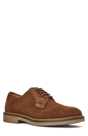 Aquatalia Placido Plain Toe Derby in Cognac Suede at Nordstrom, Size 10.5
