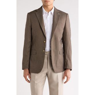 Scotch & Soda Classic Fit Micro Houndstooth Sport Coat in Tan/brown at Nordstrom Rack, Size 40 - R