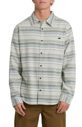 Billabong Coastline Cotton Flannel Button-Up Shirt in White Multi at Nordstrom, Size Xx-Large