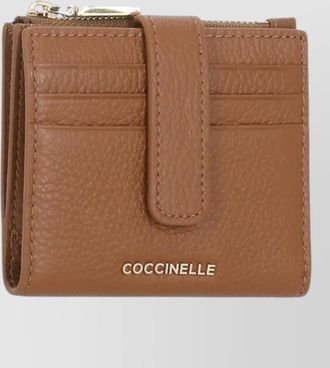 Coccinelle textured leather compact purse and cardholder