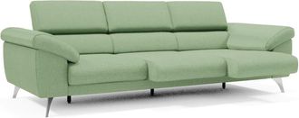 Divani.Store Sof&aacute; con 3 asientos reposabrazos con arc&oacute;n 265 cm verde menta
