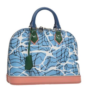 Louis Vuitton Alma Handbag Limited Edition Print Epi Leather Blue Leather Handbag (Pre-Owned)