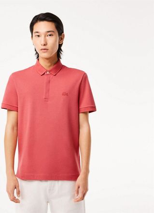 Lacoste Mens Fit Paris Stretch Piqu&iquest; Polo Shirt in Red - Size X-Small