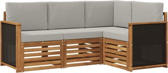 vidaXL Conjunto De Sof&aacute;s De Exterior 4 Uds. Poli&eacute;ster Vidaxl