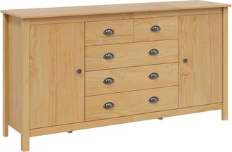 vidaXL Aparador Hill Marr&oacute;n Miel 154 X 40 X 80 Cm Pino Macizo Vidaxl