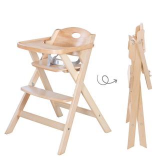 Roba trona plegable, natural/blanco